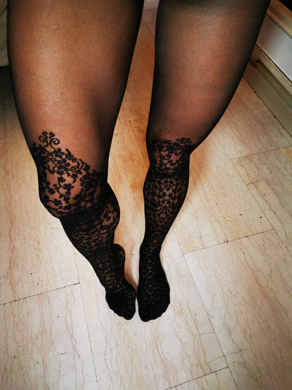 CALZE NERE DECORATE mai lavate